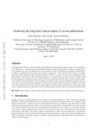 Predicting the long-term citation impact of recent publications