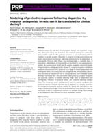 Modeling of prolactin response following dopamine D-2 receptor antagonists in rats: can it be translated to clinical dosing?