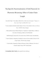 Tip-Specific Functionalization of Gold Nanorods for Plasmonic Biosensing: Effect of Linker Chain Length