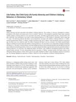 Like Father, like Child: Early Life Family Adversity and Children's Bullying Behaviors in Elementary School.