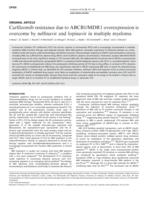 Carfilzomib resistance due to ABCB1/MDR1 overexpression is overcome by nelfinavir and lopinavir in multiple myeloma