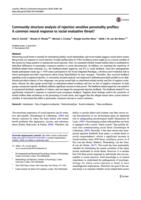 Community structure analysis of rejection sensitive personality profiles: A common neural response to social evaluative threat?