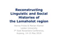 Reconstructing Linguistic and Social Histories of the Lamaholot region