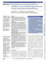 Recognition of anxiety disorders in children: A cross-sectional vignette-based survey among general practitioners