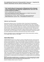 The institutional framework of representative democracy: comparing the populist-majoritarian and the liberal/consensual model