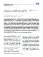 Dual Function of Primary Somatosensory Cortex in Cognitive Control of Language: Evidence from Resting State fMRI