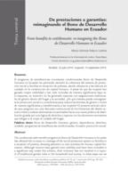 De prestaciones a garantías: reimaginando el Bono de Desarrollo Humano en Ecuador / From benefits to entitlements: re-imagining the Bono de Desarrollo Humano in Ecuador