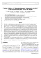 Probing midplane CO abundance and gas temperature with DCO+ in the protoplanetary disk around HD 169142