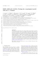 KiDS+2dFLenS+GAMA: testing the cosmological model with the EG statistic