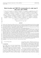 Shock location and CME 3D reconstruction of a solar type II radio burst with LOFAR