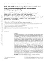 KiDS-450 + 2dFLenS: Cosmological parameter constraints from weak gravitational lensing tomography and overlapping redshift-space galaxy clustering