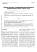 Role of environment and gas temperature in the formation of multiple protostellar systems: molecular tracers