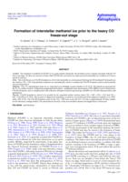 Formation of interstellar methanol ice prior to the heavy CO freeze-out stage