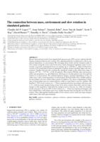 The connection between mass, environment, and slow rotation in simulated galaxies