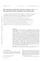 The clustering of Hβ  + [O III] and [O II] emitters since z ∼ 5: dependencies with line luminosity and stellar mass