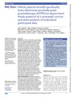 Which patients benefit specifically from short-term psychodynamic psychotherapy (STPP) for depression? Study protocol of a systematic review and meta-analysis of individual participant data