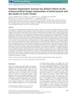 Summer temperature increase has distinct effects on the ectomycorrhizal fungal communities of moist tussock and dry tundra in Arctic Alaska