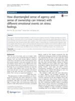 How disentangled sense of agency and sense of ownership can interact with different emotional events on stress feelings