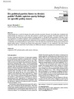 Do political parties listen to the(ir) public? Public opinion-party linkage on specific policy issues.