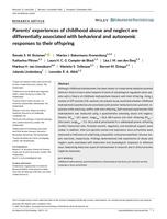 Parents’ experiences of childhood abuse and neglect are differentially associated with behavioral and autonomic responses to their offspring