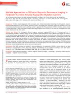 Multiple Approaches to Diffusion Magnetic Resonance Imaging in Hereditary Cerebral Amyloid Angiopathy Mutation Carriers