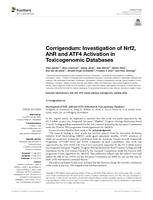 Corrigendum: Investigation of Nrf2, AhR and ATF4 Activation in Toxicogenomic Databases