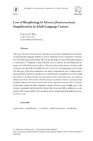 Loss of Morphology in Alorese (Austronesian): Simplification in Adult Language Contact