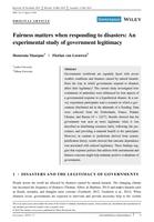 Fairness matters when responding to disasters: An experimental study of government legitimacy