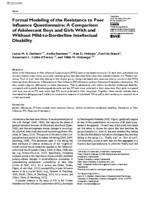 Formal modeling of the resistance to peer influence questionnaire: A comparison of adolescent boys and girls with and without mild-to-borderline intellectual disability