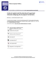Cultural capital and the density of organised interests lobbying the European Parliament