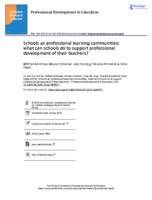 Schools as professional learning communities: what can schools do to support professional development of their teachers?