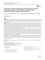 Interventions to Promote Healthy Eating, Physical Activity and Smoking in Low-Income Groups: a Systematic Review with Meta-Analysis of Behavior Change Techniques and Delivery/Context