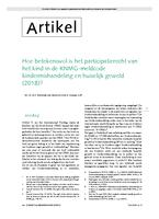 Hoe betekenisvol is het participatierecht van het kind in de KNMG-meldcode kindermishandeling en huiselijk geweld (2018)?