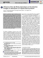 Influence of Van der Waals Interactions on the Solvation Energies of Adsorbates at Pt-Based Electrocatalysts