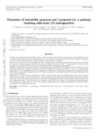 Formation of interstellar propanal and 1-propanol ice: a pathway involving solid-state CO hydrogenation