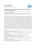 Capabilities of a space-born laser mass spectrometer for detection of planetary microsized-fossils