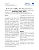 In-situ analysis of 1.9 Ga chert with a miniature mass spectrometer for space: Chemical profiling of microfossils preserved in the host mineral