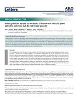 Plastic particles adsorb to the roots of freshwater vascular plant Spirodela polyrhiza but do not impair growth