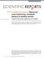 Publisher Correction: Menstrual cycle rhythmicity: metabolic patterns in healthy women