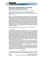 Multi-color holography with a two-stage patterned liquid-crystal element