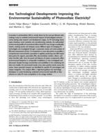 Are Technological Developments Improving the Environmental Sustainability of Photovoltaic Electricity?