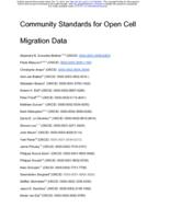 Community Standards for Open Cell Migration Data