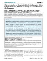 Characterization of rheumatoid arthritis subtypes using symptom profiles, clinical chemistry and metabolomics measurements