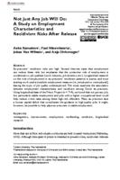 Not just any job will do: A study on employment characteristics and recidivism risks after release