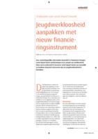 Jeugdwerkloosheid aanpakken met nieuw financieringsinstrument