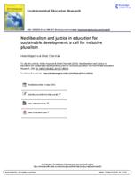 Neoliberalism and Justice in Education for Sustainable Development: A Call for Inclusive Pluralism