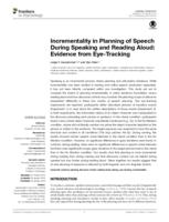Incrementality in Planning of Speech During Speaking and Reading Aloud: Evidence from Eye-Tracking