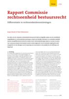 Rapport Commissie rechtseenheid bestuursrecht: differentiatie in rechtseenheidsvoorzieningen