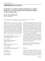 Evaluation of a website providing information on regional health care services for patients with rheumatoid arthritis: an observational study