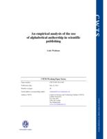 An empirical analysis of the use of alphabetical authorship in scientific publishing